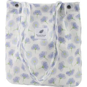 Women Floral Imported Corduroy Small Canvas Shoulder Handy Inner Pocket Tote Bag